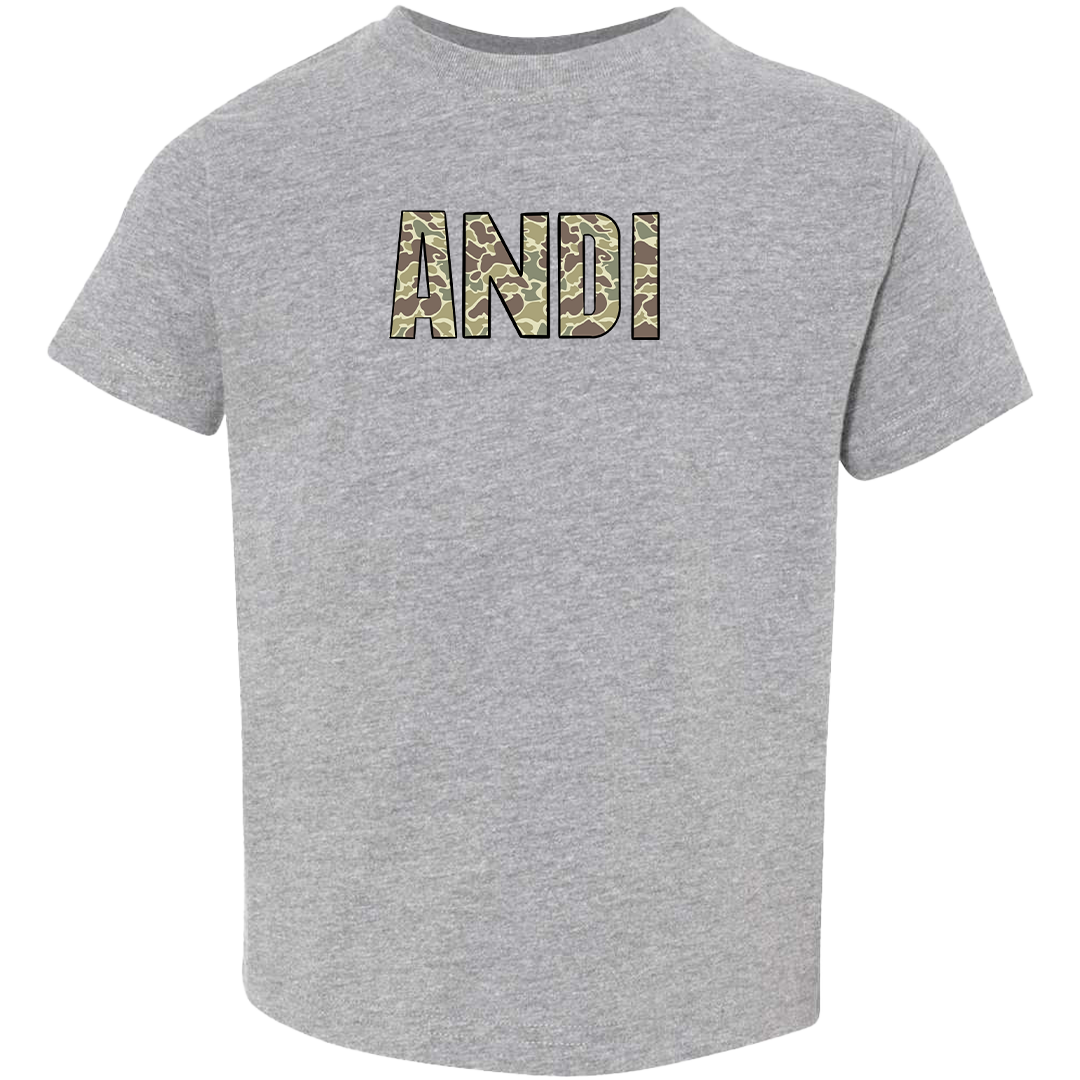 Personalized Camo Name Toddler Tee