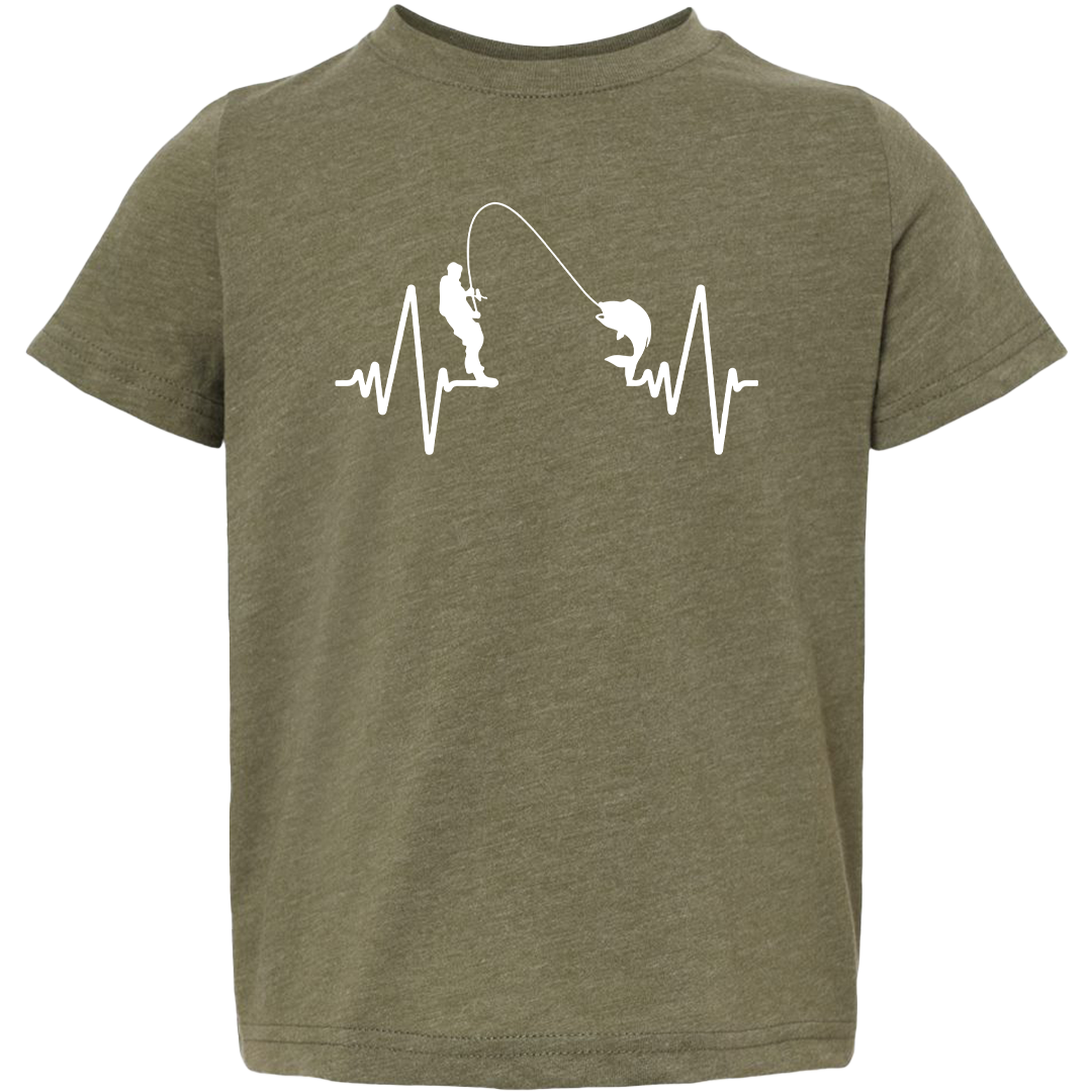 Fishing Heartbeat Toddler Tee