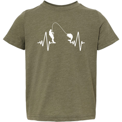 Fishing Heartbeat Toddler Tee