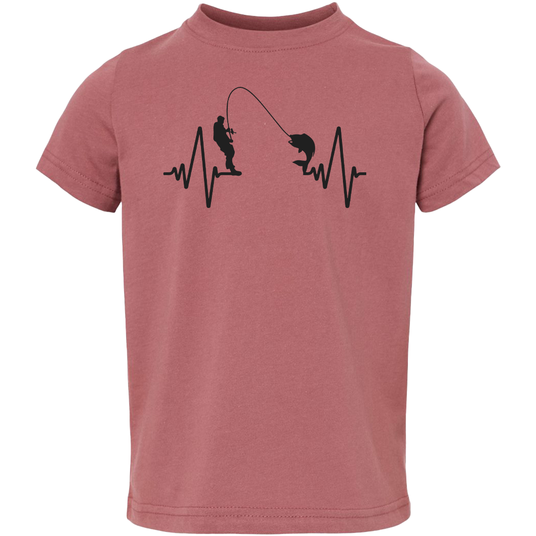 Fishing Heartbeat Toddler Tee