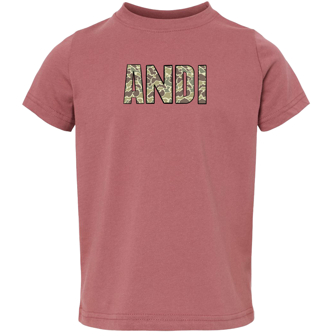 Personalized Camo Name Toddler Tee
