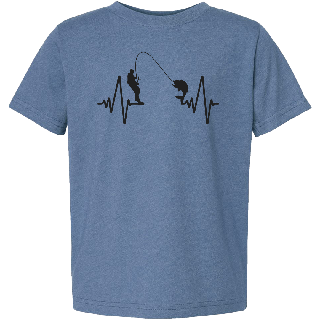 Fishing Heartbeat Toddler Tee