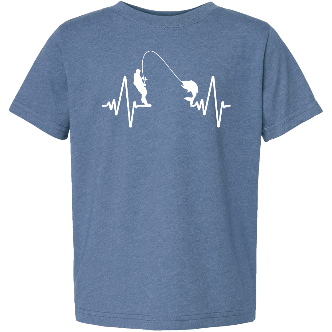 Fishing Heartbeat Toddler Tee