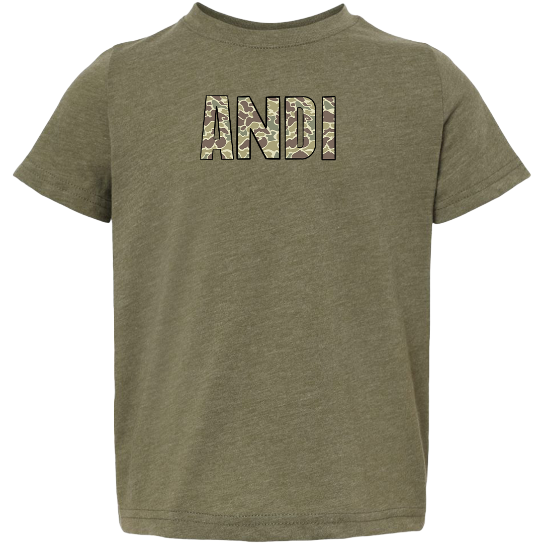 Personalized Camo Name Toddler Tee