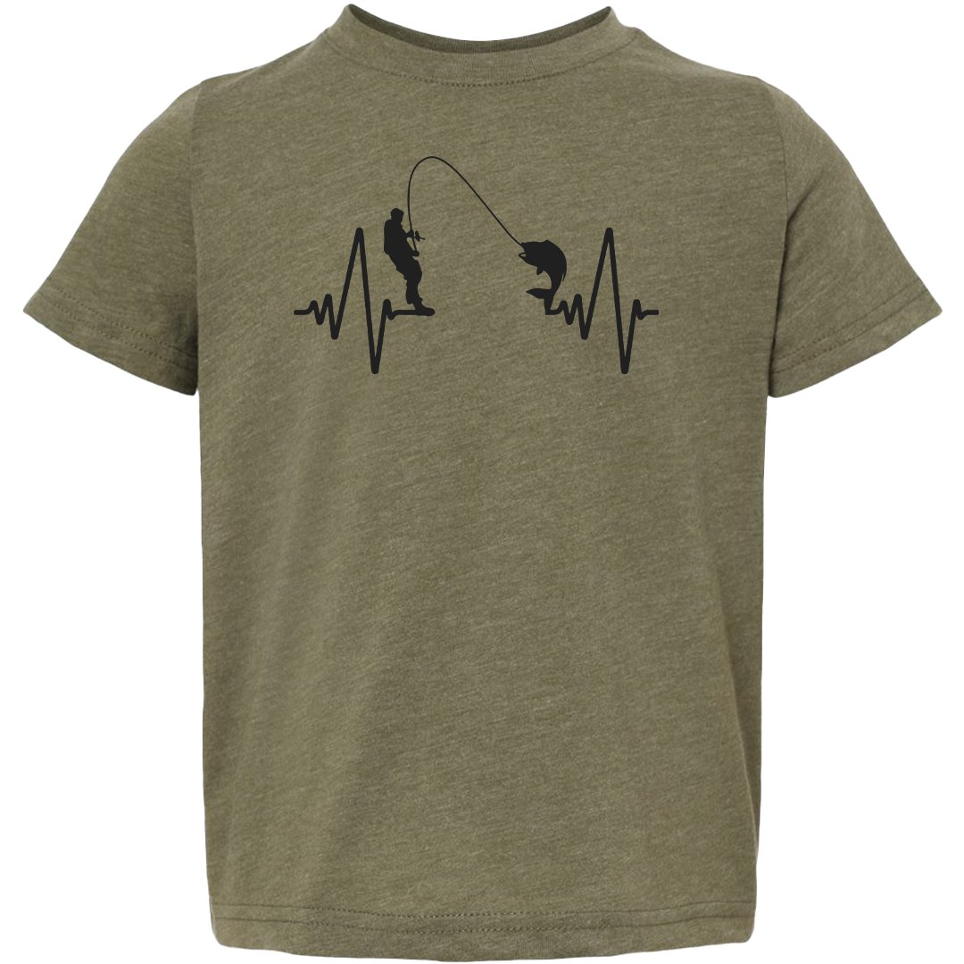 Fishing Heartbeat Toddler Tee