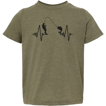Fishing Heartbeat Toddler Tee