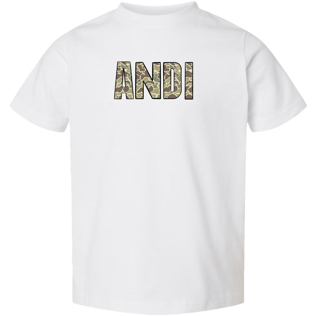 Personalized Camo Name Toddler Tee