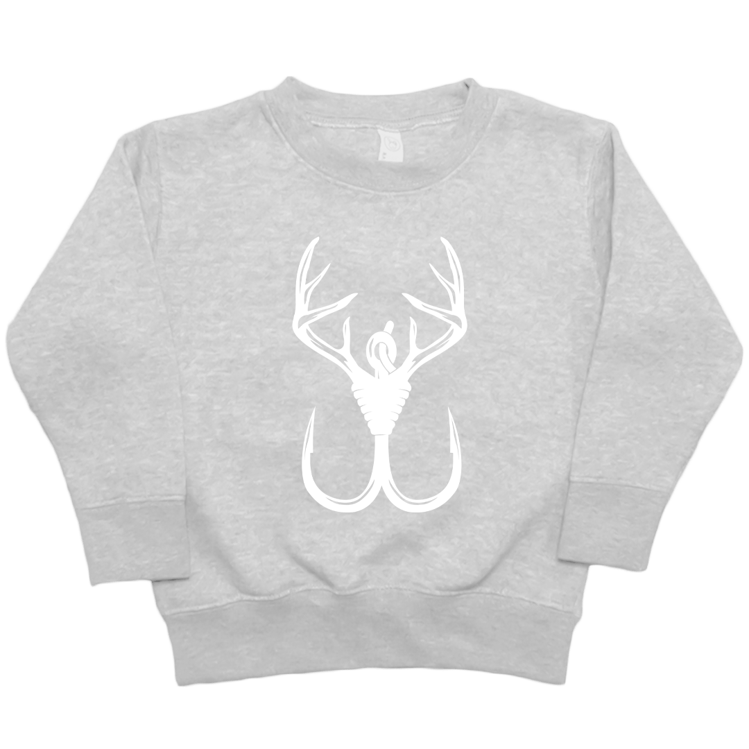 Antler Hook Kids Crew Neck Sweatshirt - Muddy Boots Clothing - Crew Neck Sweatshirt