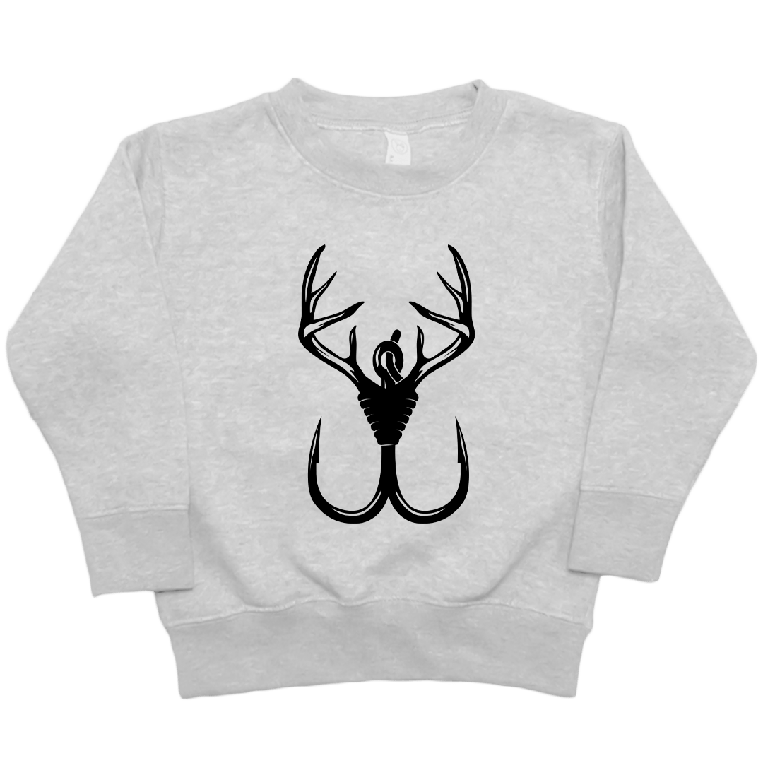 Antler Hook Kids Crew Neck Sweatshirt - Muddy Boots Clothing - Crew Neck Sweatshirt