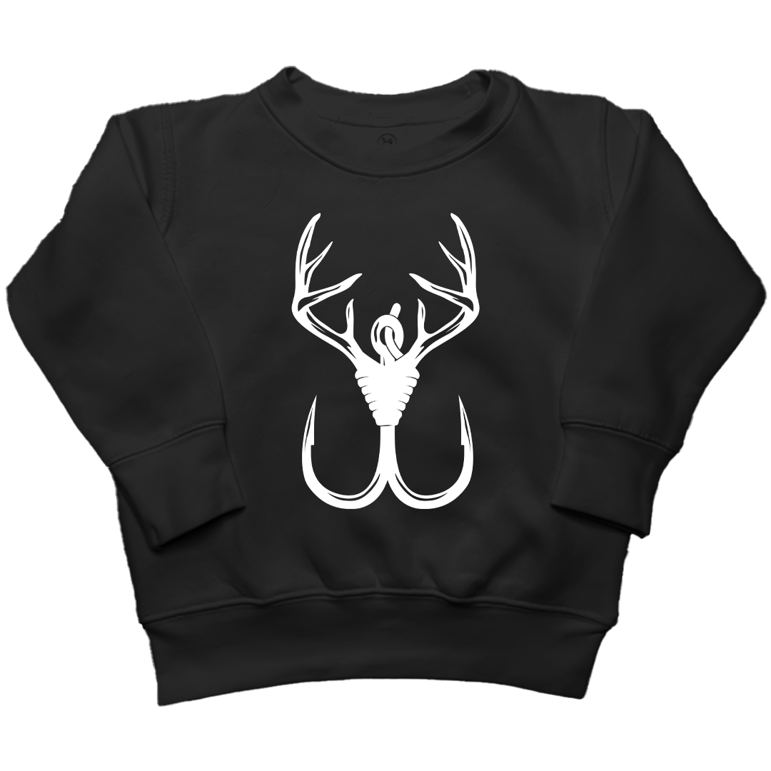 Antler Hook Kids Crew Neck Sweatshirt - Muddy Boots Clothing - Crew Neck Sweatshirt