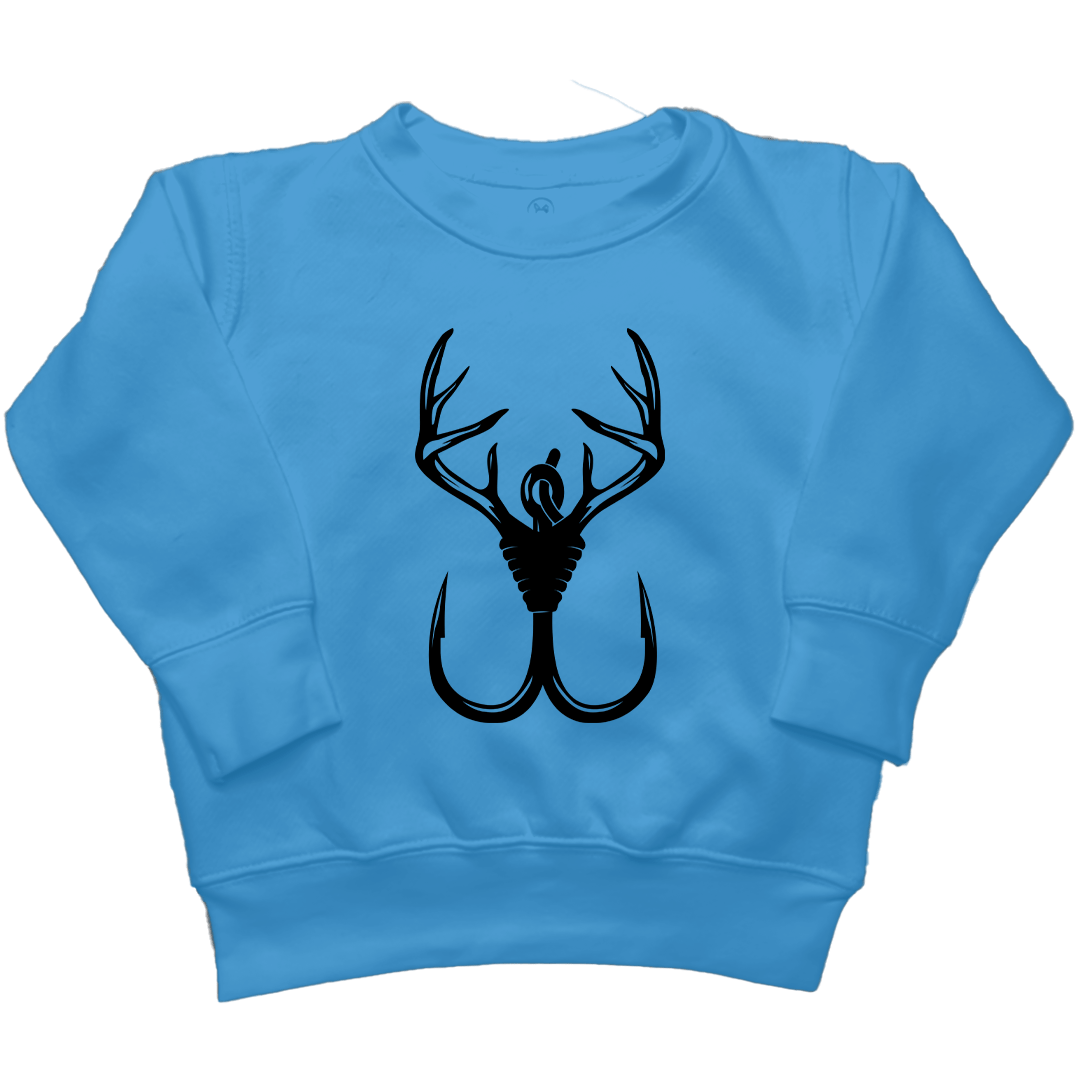 Antler Hook Kids Crew Neck Sweatshirt - Muddy Boots Clothing - Crew Neck Sweatshirt