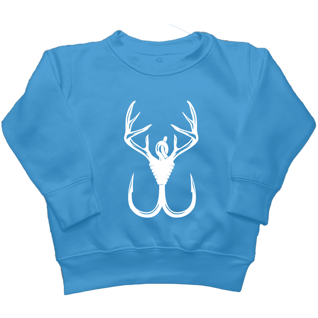 Antler Hook Kids Crew Neck Sweatshirt - Muddy Boots Clothing - Crew Neck Sweatshirt
