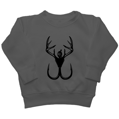 Antler Hook Kids Crew Neck Sweatshirt - Muddy Boots Clothing - Crew Neck Sweatshirt