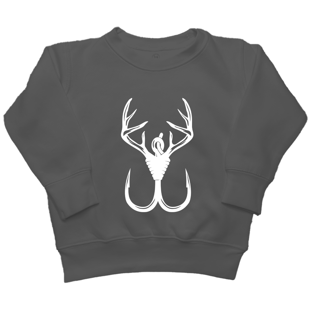 Antler Hook Kids Crew Neck Sweatshirt - Muddy Boots Clothing - Crew Neck Sweatshirt