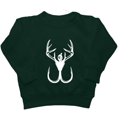 Antler Hook Kids Crew Neck Sweatshirt - Muddy Boots Clothing - Crew Neck Sweatshirt