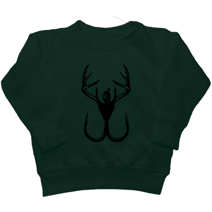 Antler Hook Kids Crew Neck Sweatshirt - Muddy Boots Clothing - Crew Neck Sweatshirt