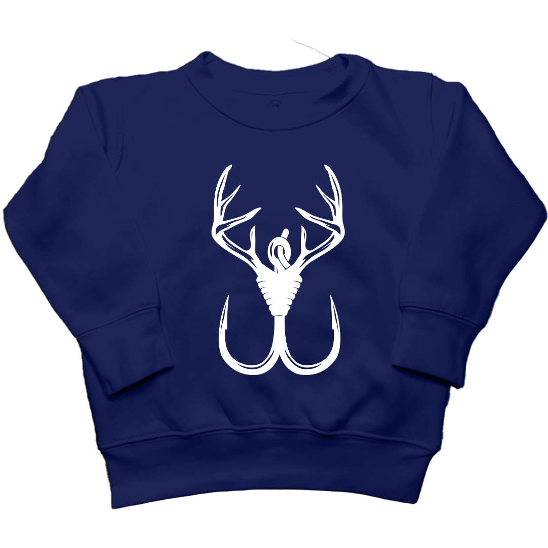 Antler Hook Kids Crew Neck Sweatshirt - Muddy Boots Clothing - Crew Neck Sweatshirt
