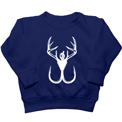 Antler Hook Kids Crew Neck Sweatshirt - Muddy Boots Clothing - Crew Neck Sweatshirt