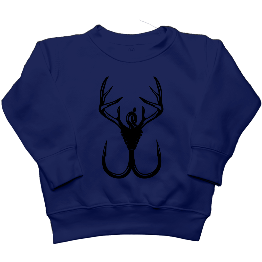 Antler Hook Kids Crew Neck Sweatshirt - Muddy Boots Clothing - Crew Neck Sweatshirt
