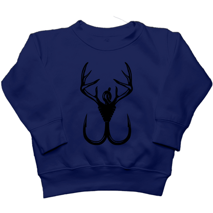 Antler Hook Kids Crew Neck Sweatshirt - Muddy Boots Clothing - Crew Neck Sweatshirt