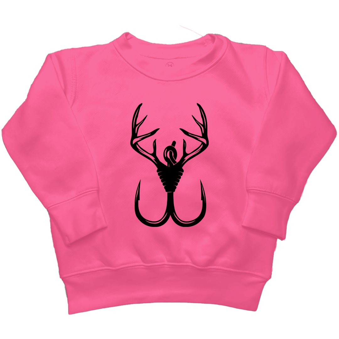 Antler Hook Kids Crew Neck Sweatshirt - Muddy Boots Clothing - Crew Neck Sweatshirt