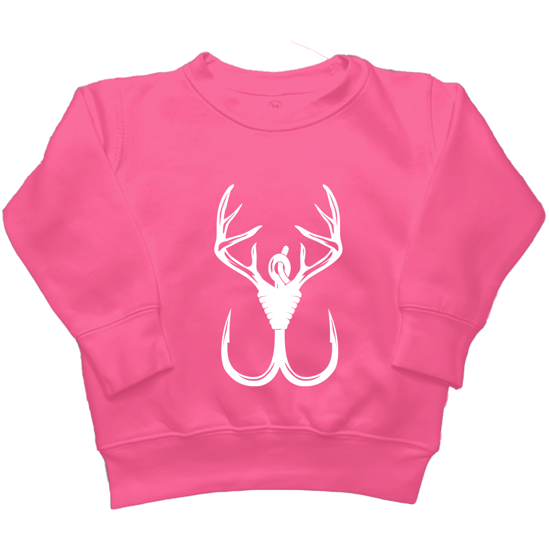 Antler Hook Kids Crew Neck Sweatshirt - Muddy Boots Clothing - Crew Neck Sweatshirt