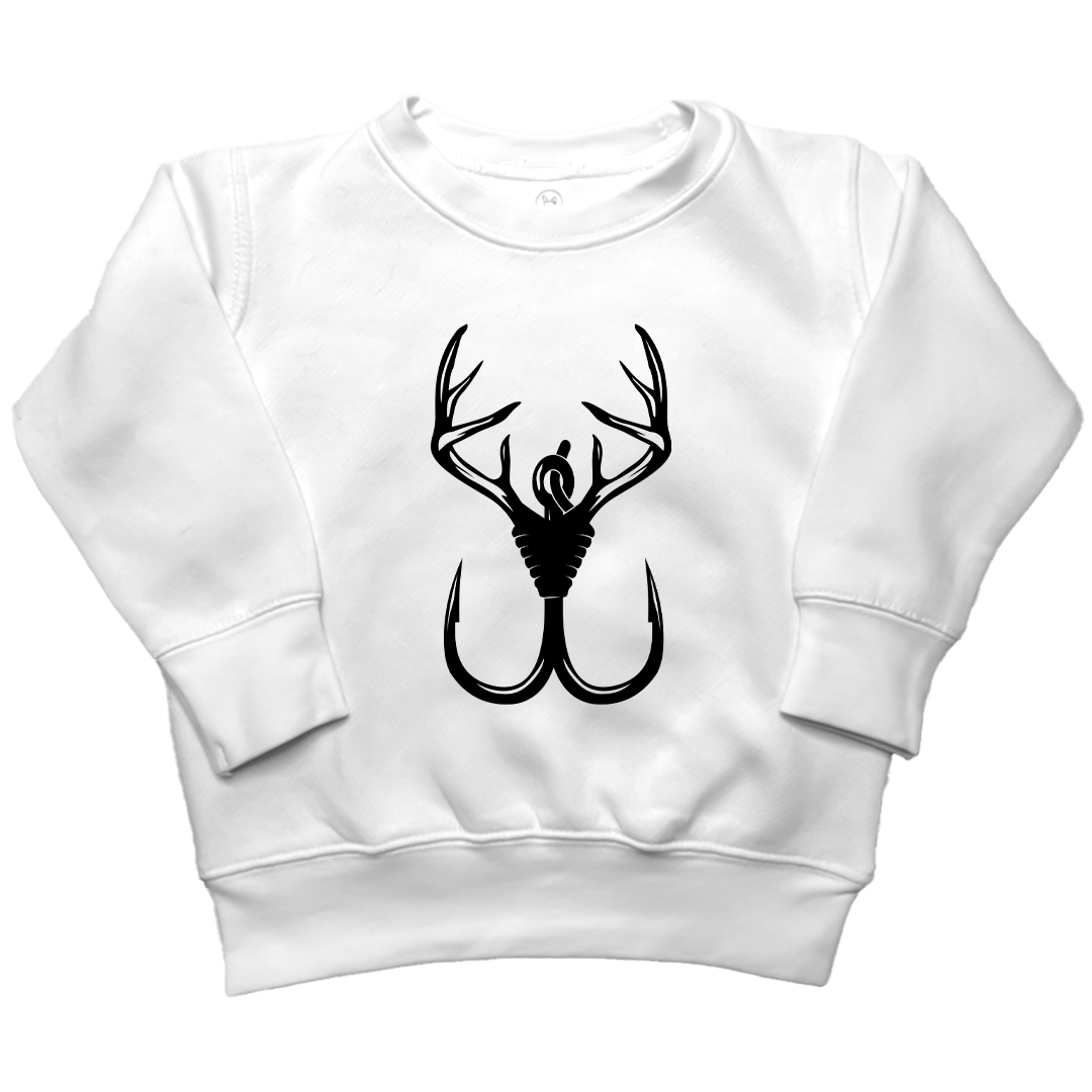 Antler Hook Kids Crew Neck Sweatshirt - Muddy Boots Clothing - Crew Neck Sweatshirt