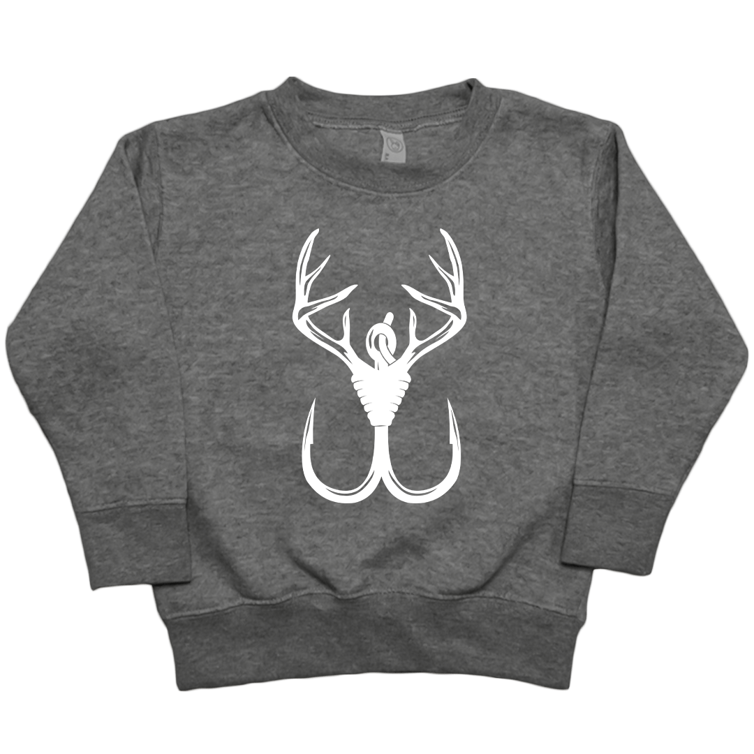 Antler Hook Toddler Crew Neck Sweatshirt - Muddy Boots Clothing - Crew Neck Sweatshirt