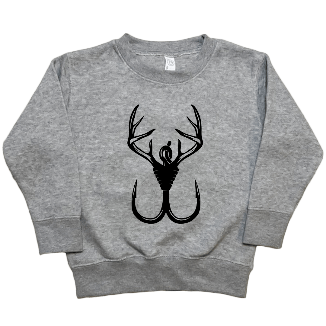 Antler Hook Toddler Crew Neck Sweatshirt - Muddy Boots Clothing - Crew Neck Sweatshirt