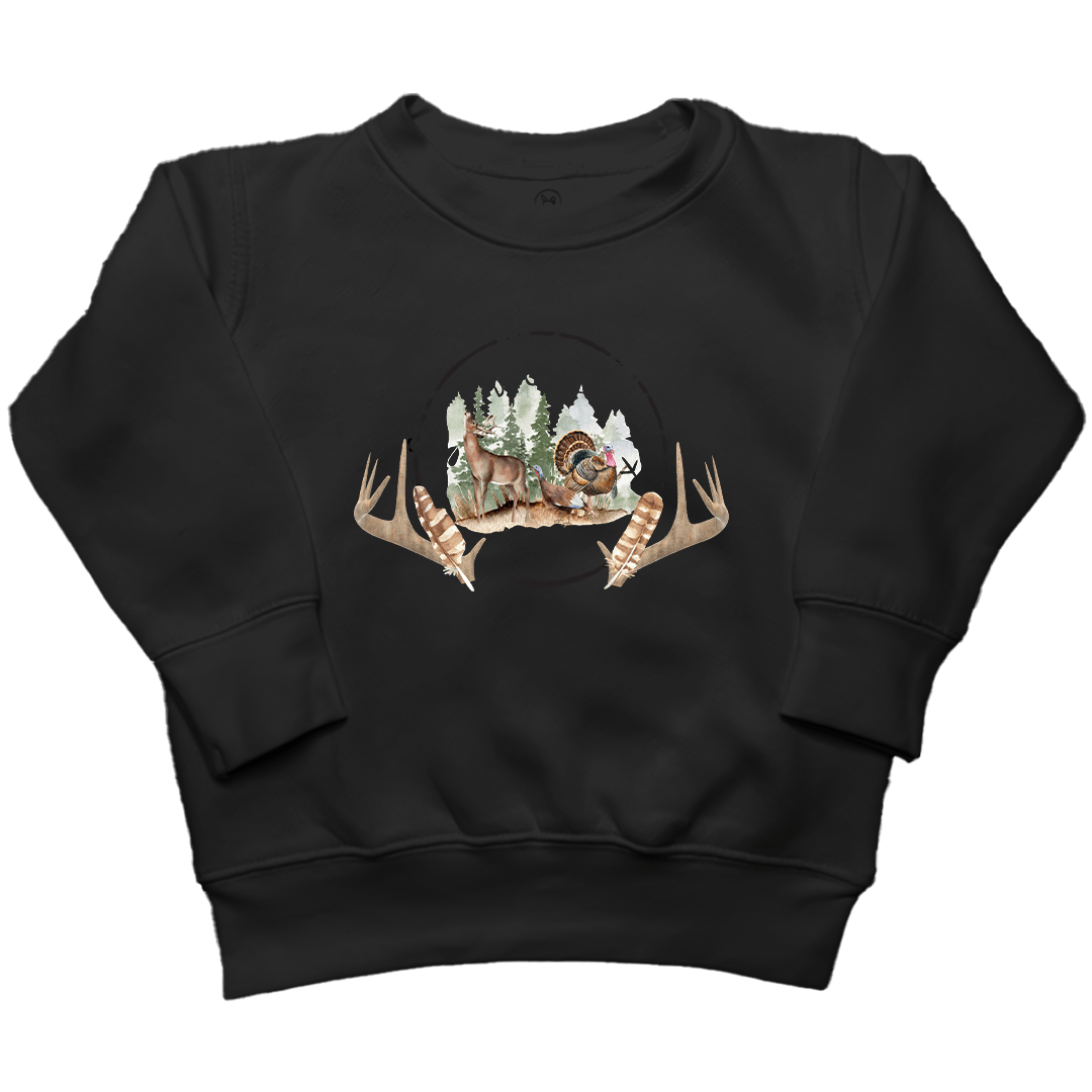 Bucks And Beards Toddler Crew Neck Sweatshirt - Muddy Boots Clothing - Crew Neck Sweatshirt