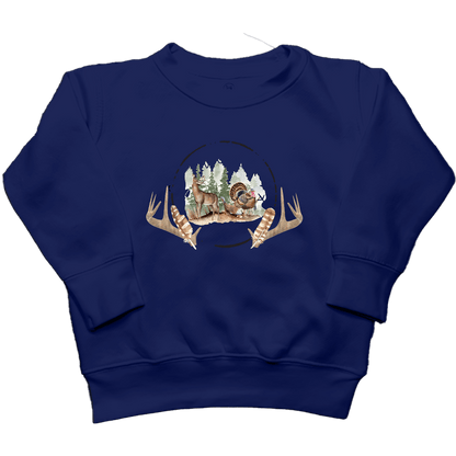 Bucks And Beards Toddler Crew Neck Sweatshirt - Muddy Boots Clothing - Crew Neck Sweatshirt