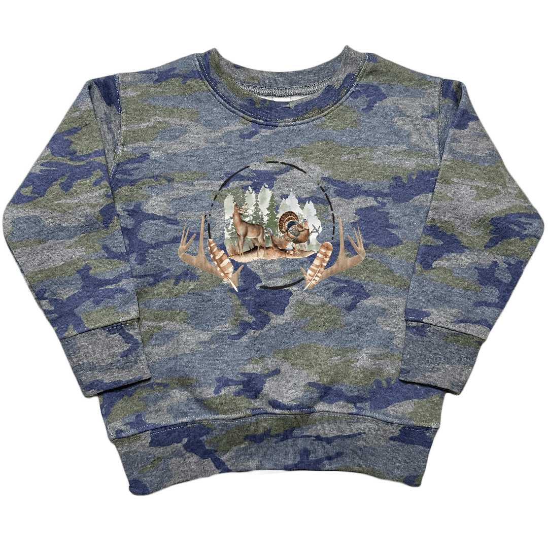 Bucks And Beards Toddler Crew Neck Sweatshirt - Muddy Boots Clothing - Crew Neck Sweatshirt