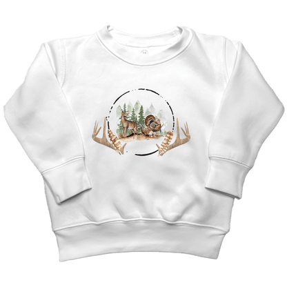 Bucks And Beards Toddler Crew Neck Sweatshirt - Muddy Boots Clothing - Crew Neck Sweatshirt