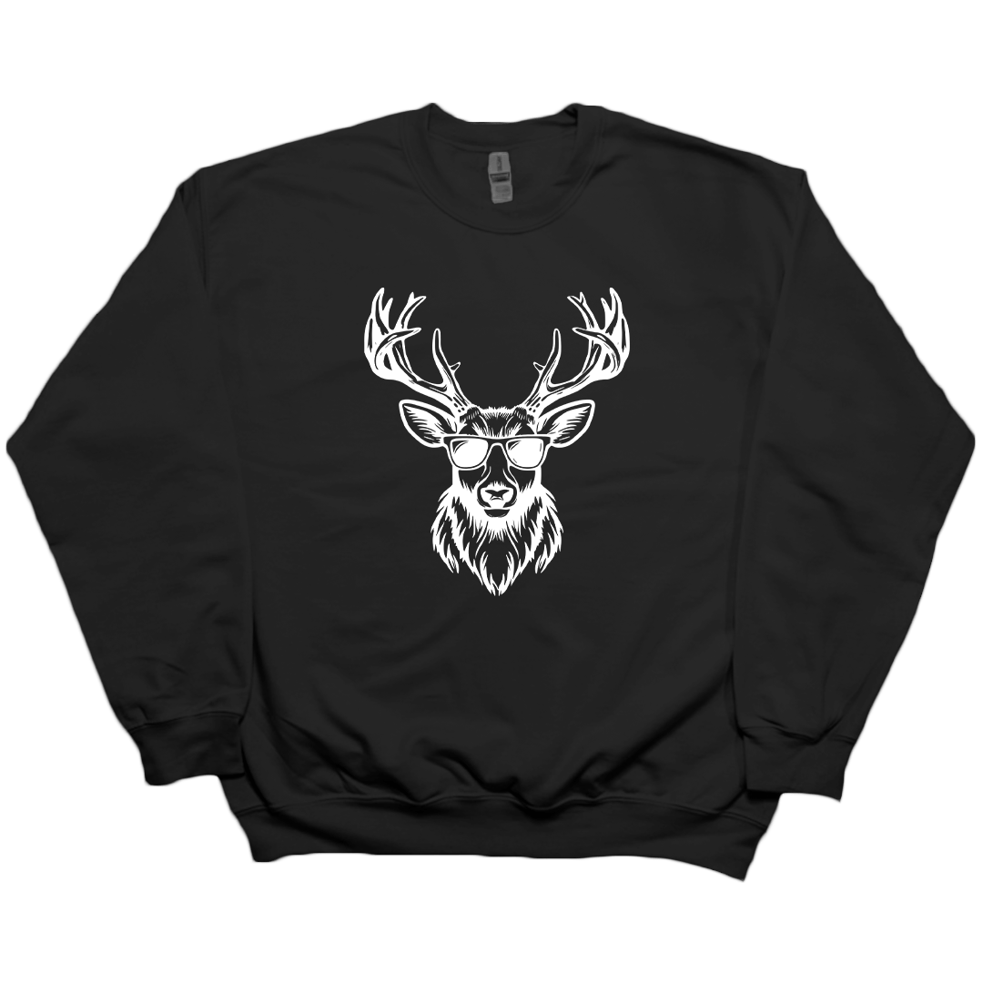 Cool Deer Adult Crew Neck Sweatshirt - Muddy Boots Clothing - Crew Neck Sweatshirt
