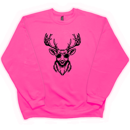 Cool Deer Adult Crew Neck Sweatshirt - Muddy Boots Clothing - Crew Neck Sweatshirt