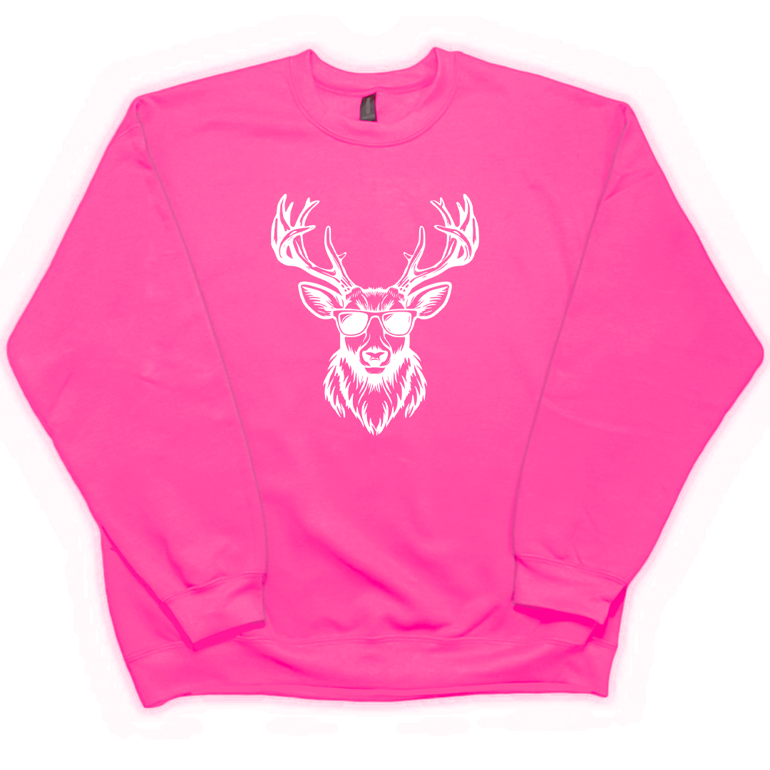 Cool Deer Adult Crew Neck Sweatshirt - Muddy Boots Clothing - Crew Neck Sweatshirt