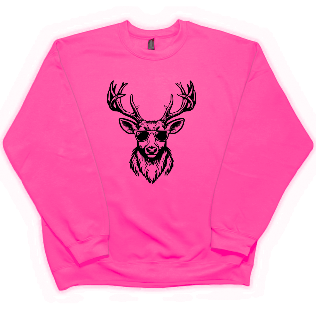 Cool Deer Adult Crew Neck Sweatshirt - Muddy Boots Clothing - Crew Neck Sweatshirt