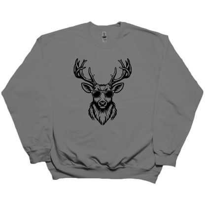 Cool Deer Adult Crew Neck Sweatshirt - Muddy Boots Clothing - Crew Neck Sweatshirt