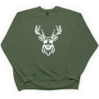 Cool Deer Adult Crew Neck Sweatshirt - Muddy Boots Clothing - Crew Neck Sweatshirt