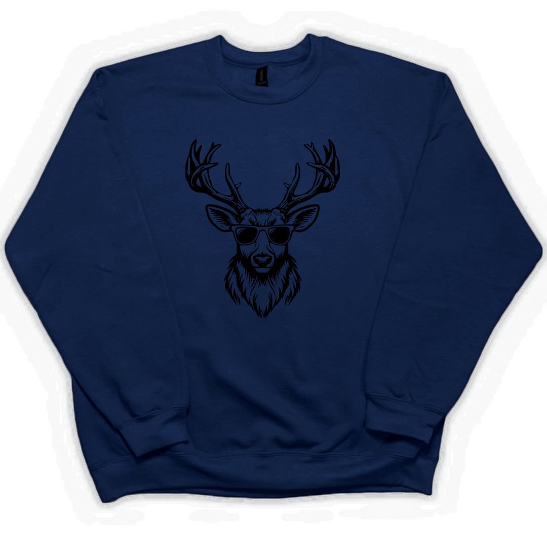 Cool Deer Adult Crew Neck Sweatshirt - Muddy Boots Clothing - Crew Neck Sweatshirt