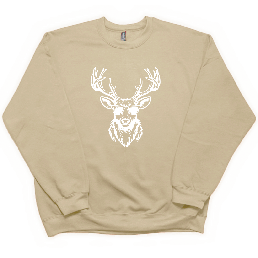 Cool Deer Adult Crew Neck Sweatshirt - Muddy Boots Clothing - Crew Neck Sweatshirt
