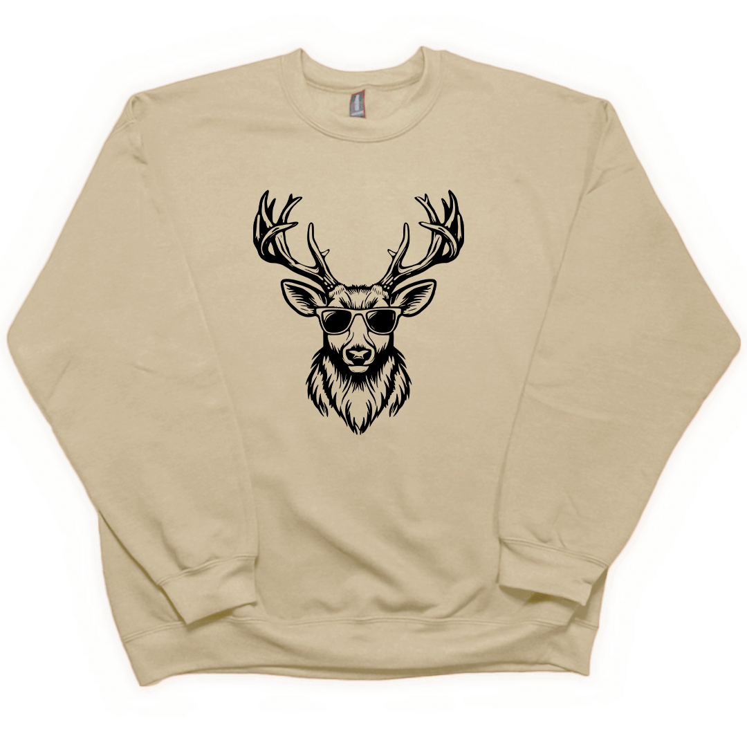 Cool Deer Adult Crew Neck Sweatshirt - Muddy Boots Clothing - Crew Neck Sweatshirt