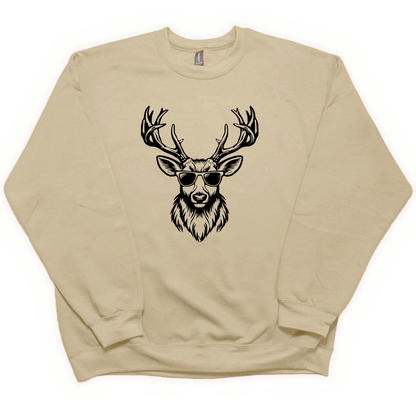 Cool Deer Adult Crew Neck Sweatshirt - Muddy Boots Clothing - Crew Neck Sweatshirt