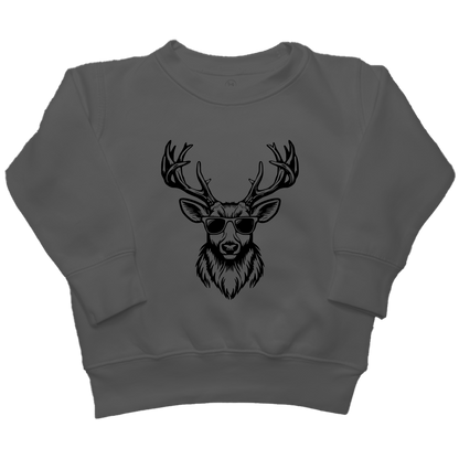 Cool Deer Kids Crew Neck Sweatshirt - Muddy Boots Clothing - Crew Neck Sweatshirt