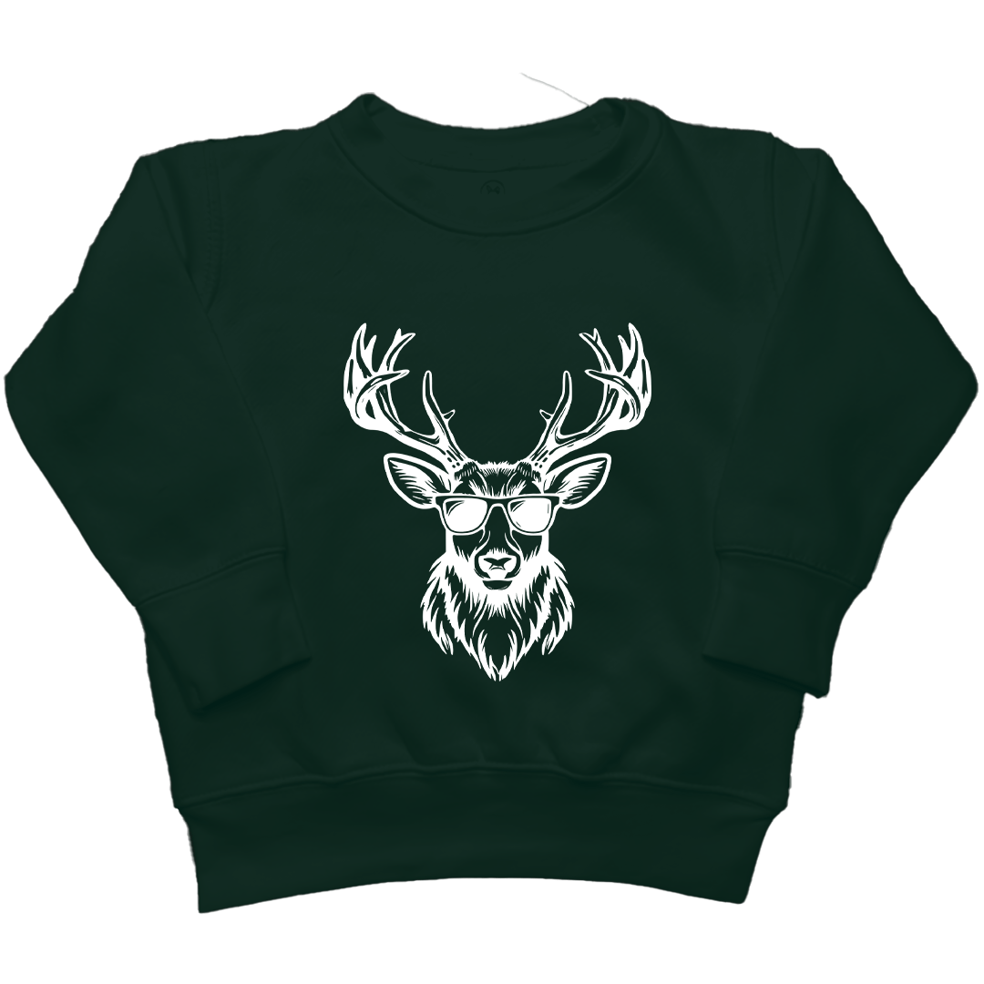 Cool Deer Kids Crew Neck Sweatshirt - Muddy Boots Clothing - Crew Neck Sweatshirt