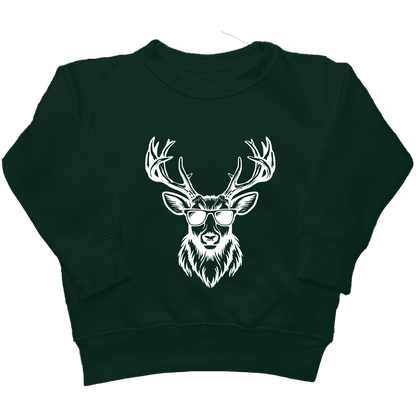 Cool Deer Kids Crew Neck Sweatshirt - Muddy Boots Clothing - Crew Neck Sweatshirt