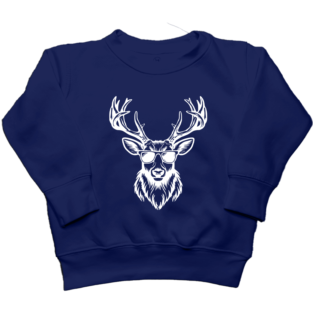 Cool Deer Kids Crew Neck Sweatshirt - Muddy Boots Clothing - Crew Neck Sweatshirt