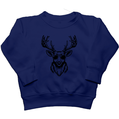 Cool Deer Kids Crew Neck Sweatshirt - Muddy Boots Clothing - Crew Neck Sweatshirt