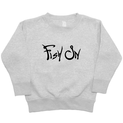 Fish On Kids Crew Neck Sweatshirt - Muddy Boots Clothing - Crew Neck Sweatshirt