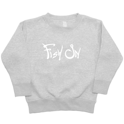 Fish On Kids Crew Neck Sweatshirt - Muddy Boots Clothing - Crew Neck Sweatshirt